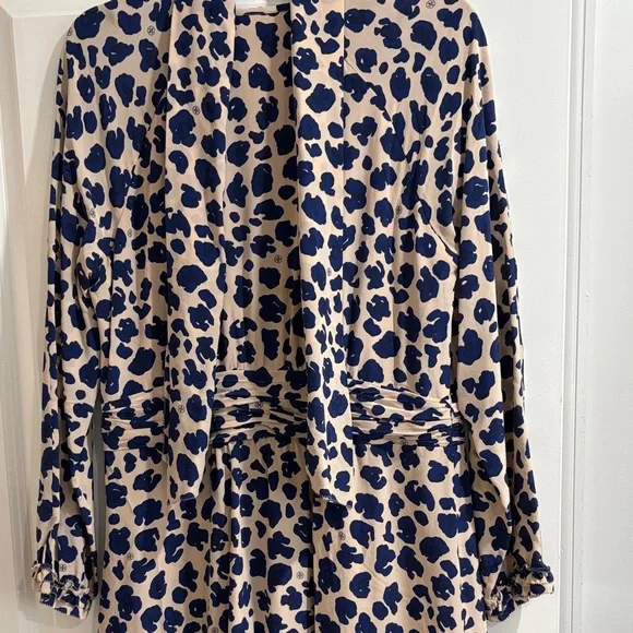 Tory Burch Blue and Cream Animal Print Dress - Picture 3 of 5